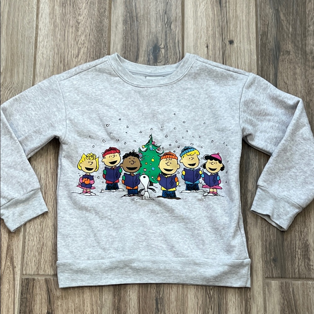 Peanuts Kids Light Gray Light Up Sweatshirt with Characters